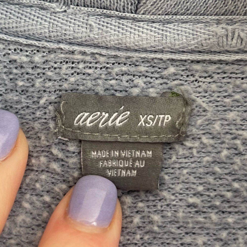 Aerie Light Blue Oversized Hoodie - Picture 3 of 3
